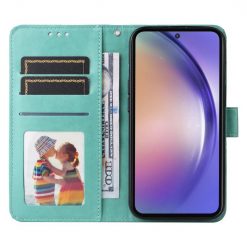 Peňaženkové puzdro Embossing Pattern Slnečnica zelené – Samsung Galaxy A55 5G | Lacné Kryty Lacné Kryty | Peňaženkové puzdro Embossing Pattern Slnečnica zelené – Samsung Galaxy A55 5G | Lacné Kryty