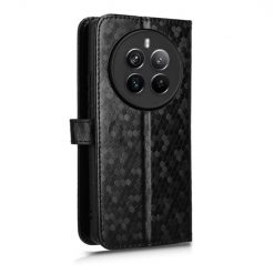 Lacné Kryty | Peňaženkové puzdro Honeycomb Dot Texture Case čierne – Realme 12 Pro 5G / 12 Pro+ | Lacné Kryty