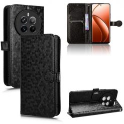 Lacné Kryty | Peňaženkové puzdro Honeycomb Dot Texture Case čierne – Realme 12 Pro 5G / 12 Pro+ | Lacné Kryty