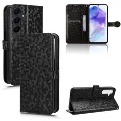 Lacné Kryty | Peňaženkové puzdro Honeycomb Dot Texture Case čierne – Samsung Galaxy A35 5G | Lacné Kryty