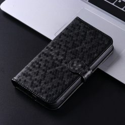 Lacné Kryty | Peňaženkové puzdro Honeycomb Dot Texture Case čierne – Samsung Galaxy A55 5G | Lacné Kryty