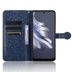 Peňaženkové puzdro Honeycomb Dot Texture Case modré – Tecno Spark 20 Pro | Lacné Kryty Lacné Kryty | Peňaženkové puzdro Honeycomb Dot Texture Case modré – Tecno Spark 20 Pro | Lacné Kryty