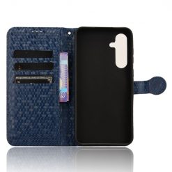 Lacné Kryty | Peňaženkové puzdro Honeycomb Dot Texture Case modré – Samsung Galaxy A55 5G | Lacné Kryty