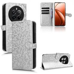 Lacné Kryty | Peňaženkové puzdro Honeycomb Dot Texture Case strieborné – Realme 12 Pro 5G / 12 Pro+ | Lacné Kryty