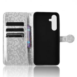 Peňaženkové puzdro Honeycomb Dot Texture Case strieborné – Samsung Galaxy A55 5G | Lacné Kryty Lacné Kryty | Peňaženkové puzdro Honeycomb Dot Texture Case strieborné – Samsung Galaxy A55 5G | Lacné Kryty
