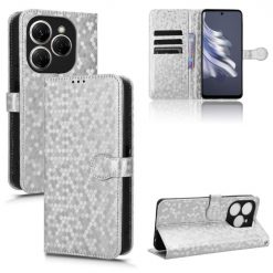 Peňaženkové puzdro Honeycomb Dot Texture Case strieborné – Tecno Spark 20 Pro | Lacné Kryty Lacné Kryty | Peňaženkové puzdro Honeycomb Dot Texture Case strieborné – Tecno Spark 20 Pro | Lacné Kryty