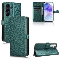 Lacné Kryty | Peňaženkové puzdro Honeycomb Dot Texture Case zelené – Samsung Galaxy A55 5G | Lacné Kryty