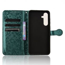 Lacné Kryty | Peňaženkové puzdro Honeycomb Dot Texture Case zelené – Samsung Galaxy A55 5G | Lacné Kryty