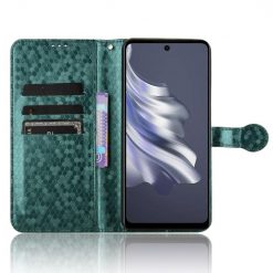 Peňaženkové puzdro Honeycomb Dot Texture Case zelené – Tecno Spark 20 Pro | Lacné Kryty Lacné Kryty | Peňaženkové puzdro Honeycomb Dot Texture Case zelené – Tecno Spark 20 Pro | Lacné Kryty