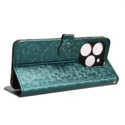 Lacné Kryty | Peňaženkové puzdro Honeycomb Dot Texture Case zelené – Tecno Spark 20C / 20 / Go 2024 | Lacné Kryty