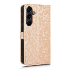 Peňaženkové puzdro Honeycomb Dot Texture Case zlaté – Samsung Galaxy A35 5G | Lacné Kryty Lacné Kryty | Peňaženkové puzdro Honeycomb Dot Texture Case zlaté – Samsung Galaxy A35 5G | Lacné Kryty