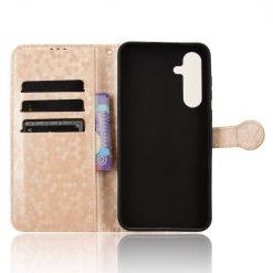 Peňaženkové puzdro Honeycomb Dot Texture Case zlaté – Samsung Galaxy A35 5G | Lacné Kryty Lacné Kryty | Peňaženkové puzdro Honeycomb Dot Texture Case zlaté – Samsung Galaxy A35 5G | Lacné Kryty