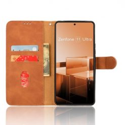 Lacné Kryty | Peňaženkové puzdro Solid hnedé – Asus Zenfone 11 Ultra | Lacné Kryty