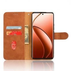 Lacné Kryty | Peňaženkové puzdro Solid hnedé – Realme 12 Pro 5G / 12 Pro+ | Lacné Kryty