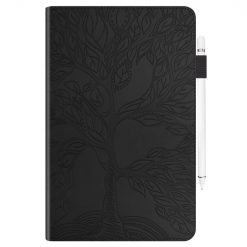 Lacné Kryty | Knižkové puzdro Embossing Pattern Strom čierne – Xiaomi Pad 6S Pro | Lacné Kryty