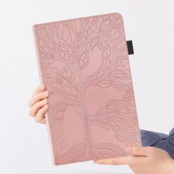 Lacné Kryty | Knižkové puzdro Embossing Pattern Strom ružové – Xiaomi Pad 6S Pro | Lacné Kryty