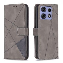 Knižkové puzdro Rhombus sivé – Motorola Edge 50 Pro | Lacné Kryty Lacné Kryty | Knižkové puzdro Rhombus sivé – Motorola Edge 50 Pro | Lacné Kryty