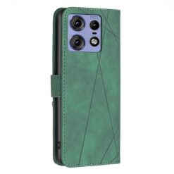 Lacné Kryty | Knižkové puzdro Rhombus zelené – Motorola Edge 50 Pro | Lacné Kryty