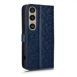 Peňaženkové puzdro Honeycomb Dot Texture Case modré – Sony Xperia 1 VI | Lacné Kryty Lacné Kryty | Peňaženkové puzdro Honeycomb Dot Texture Case modré – Sony Xperia 1 VI | Lacné Kryty
