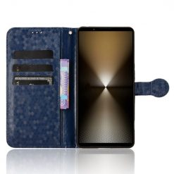 Peňaženkové puzdro Honeycomb Dot Texture Case modré – Sony Xperia 1 VI | Lacné Kryty Lacné Kryty | Peňaženkové puzdro Honeycomb Dot Texture Case modré – Sony Xperia 1 VI | Lacné Kryty