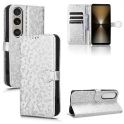 Peňaženkové puzdro Honeycomb Dot Texture Case strieborné – Sony Xperia 1 VI | Lacné Kryty Lacné Kryty | Peňaženkové puzdro Honeycomb Dot Texture Case strieborné – Sony Xperia 1 VI | Lacné Kryty