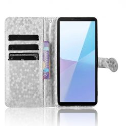 Peňaženkové puzdro Honeycomb Dot Texture Case strieborné – Sony Xperia 10 VI | Lacné Kryty Lacné Kryty | Peňaženkové puzdro Honeycomb Dot Texture Case strieborné – Sony Xperia 10 VI | Lacné Kryty