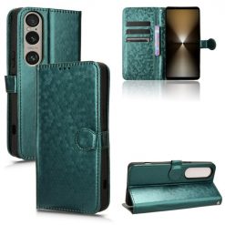 Lacné Kryty | Peňaženkové puzdro Honeycomb Dot Texture Case zelené – Sony Xperia 1 VI | Lacné Kryty