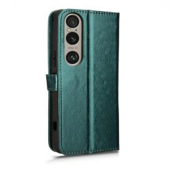 Lacné Kryty | Peňaženkové puzdro Honeycomb Dot Texture Case zelené – Sony Xperia 1 VI | Lacné Kryty