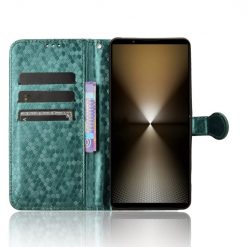 Lacné Kryty | Peňaženkové puzdro Honeycomb Dot Texture Case zelené – Sony Xperia 1 VI | Lacné Kryty
