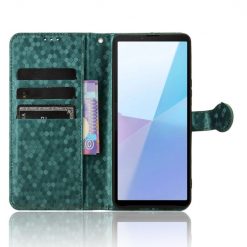 Lacné Kryty | Peňaženkové puzdro Honeycomb Dot Texture Case zelené – Sony Xperia 10 VI | Lacné Kryty