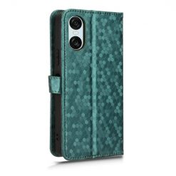 Lacné Kryty | Peňaženkové puzdro Honeycomb Dot Texture Case zelené – Sony Xperia 10 VI | Lacné Kryty