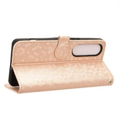 Lacné Kryty | Peňaženkové puzdro Honeycomb Dot Texture Case zlaté – Sony Xperia 1 VI | Lacné Kryty