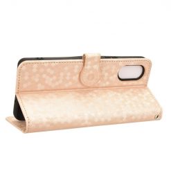 Lacné Kryty | Peňaženkové puzdro Honeycomb Dot Texture Case zlaté – Sony Xperia 10 VI | Lacné Kryty