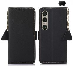Lacné Kryty | Peňaženkové puzdro RFID Leather case čierne – Sony Xperia 1 VI | Lacné Kryty