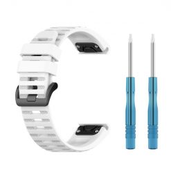 Lacné Kryty | Remienok Solid Wristband biely pre Garmin Fenix 7X (26mm) | Lacné Kryty