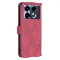 Lacné Kryty | Knižkové puzdro Rhombus červené – Infinix Note 40 | Lacné Kryty