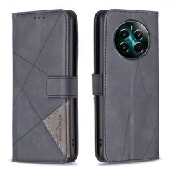 Knižkové puzdro Rhombus čierne – Realme 12+ (12 Plus) | Lacné Kryty Lacné Kryty | Knižkové puzdro Rhombus čierne – Realme 12+ (12 Plus) | Lacné Kryty