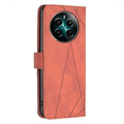 Lacné Kryty | Knižkové puzdro Rhombus hnedé – Realme 12+ (12 Plus) | Lacné Kryty