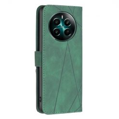 Lacné Kryty | Knižkové puzdro Rhombus zelené – Realme 12+ (12 Plus) | Lacné Kryty