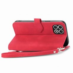 Lacné Kryty | Peňaženkové puzdro Embossing Pattern Leaf case červené – T Phone 2 Pro | Lacné Kryty