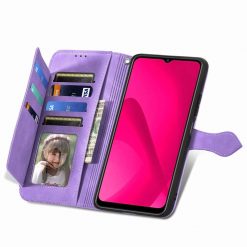 Peňaženkové puzdro Embossing Pattern Leaf case fialové – T Phone 2 Pro | Lacné Kryty Lacné Kryty | Peňaženkové puzdro Embossing Pattern Leaf case fialové – T Phone 2 Pro | Lacné Kryty