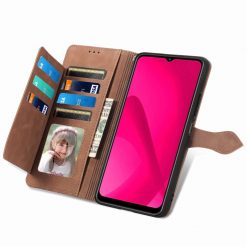 Peňaženkové puzdro Embossing Pattern Leaf case hnedé – T Phone 2 | Lacné Kryty Lacné Kryty | Peňaženkové puzdro Embossing Pattern Leaf case hnedé – T Phone 2 | Lacné Kryty