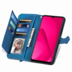 Peňaženkové puzdro Embossing Pattern Leaf case modré – T Phone 2 | Lacné Kryty Lacné Kryty | Peňaženkové puzdro Embossing Pattern Leaf case modré – T Phone 2 | Lacné Kryty