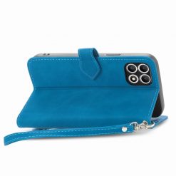 Lacné Kryty | Peňaženkové puzdro Embossing Pattern Leaf case modré – T Phone 2 Pro | Lacné Kryty