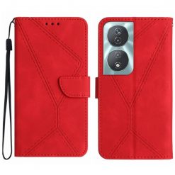 Peňaženkové puzdro Embossing Pattern Stitchy case červené – Honor 90 Smart | Lacné Kryty Lacné Kryty | Peňaženkové puzdro Embossing Pattern Stitchy case červené – Honor 90 Smart | Lacné Kryty