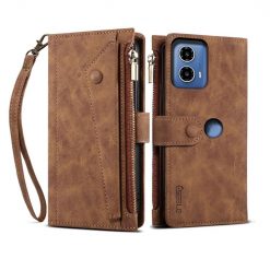 Lacné Kryty | Peňaženkové puzdro Eseble Zip Wallet case hnedé – Motorola Edge 50 Fusion | Lacné Kryty