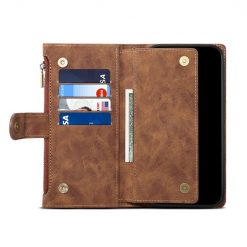 Lacné Kryty | Peňaženkové puzdro Eseble Zip Wallet case hnedé – Motorola Edge 50 Fusion | Lacné Kryty