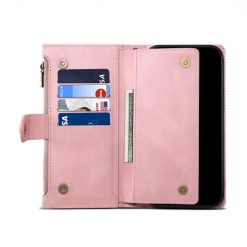 Lacné Kryty | Peňaženkové puzdro Eseble Zip Wallet case ružové – Motorola Edge 50 Fusion | Lacné Kryty