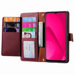 Lacné Kryty | Peňaženkové puzdro Heart zip case červené – T Phone 2 Pro | Lacné Kryty