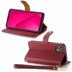 Lacné Kryty | Peňaženkové puzdro Heart zip case červené – T Phone 2 Pro | Lacné Kryty